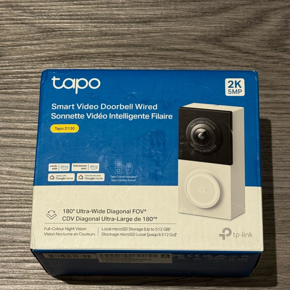 2K 5MP Smart Video Doorbell Wired - Black and White